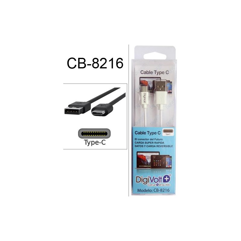 CABLE CARGA USB ABS ANDROID TYPE C DV 8216