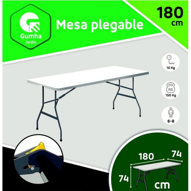 MESA PLEGABLE RESINA 180*74