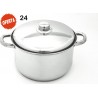 CACEROLA ALTA INOX C/TAPA 24 CMS 