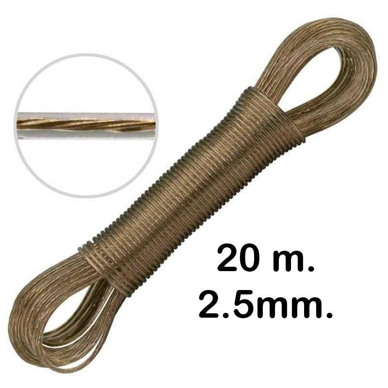 CUERDA TENDEDERO ACERO FORRADO 2 5MM * 20M