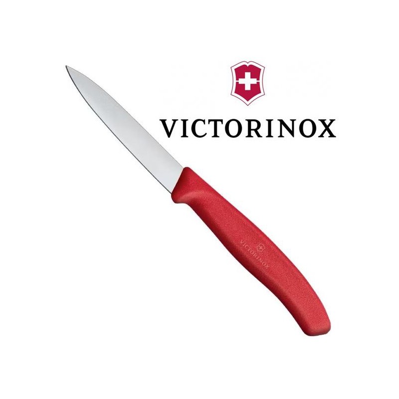 CUCHILLO VICTORINOX LISO  8 CMS   ROJO