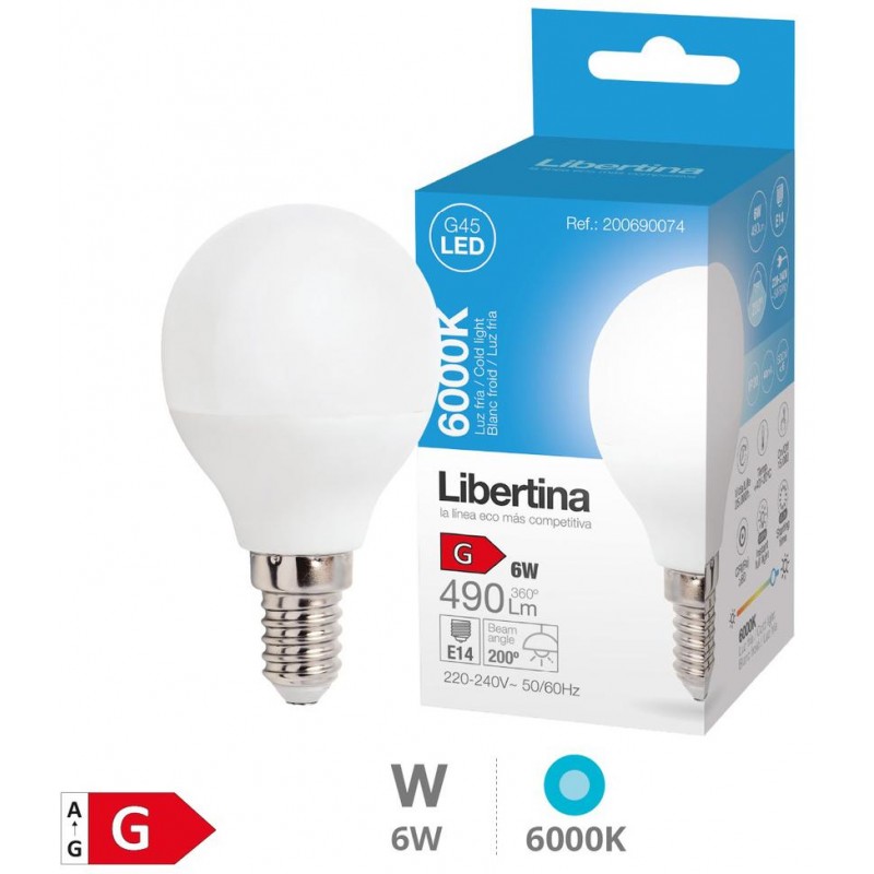 LED LIBERTINA ESFERICA 6W E-14 D