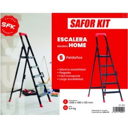 ESCALERA HOME 5 PELDAÑOS 1.680*485*135 MM. 6.4 KG